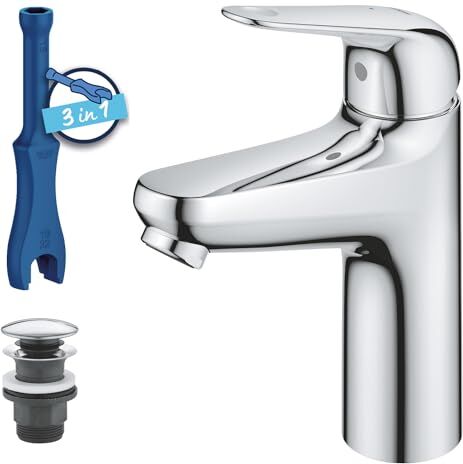 Grohe Swift Miscelatore monocomando per lavabo, Taglia M, cromo,