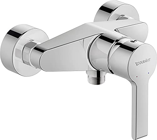 Duravit 000010 Rubinetto Doccia da Parete per 1 consumatore, Miscelatore monocomando con Sistema di miscelazione in Ceramica, Cromo