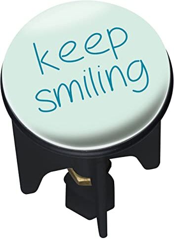 Wenko Tappo di lavabo Pluggy® Keep Smiling Tappo per scarico, per tutti i comuni scarichi, Plastica, 3.9 x 6.5 x 3.9 cm, Multicolore