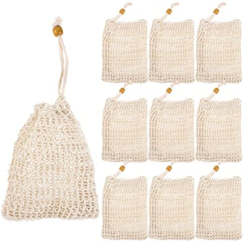 Toddmomy Supporto Per Palloncini 10 Pezzi Di Sacchetto Salvasapone In Sisal Naturale Sacchetto A Bolle Portasapone Schiumogeno E Asciugante Per Bagno Doccia Con Con Coulisse