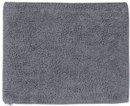 Relaxdays Tappeto da Bagno, Tappetino Doccia Lavabile, Antiscivolo, Cotone, Grigio, 40 x 50 cm