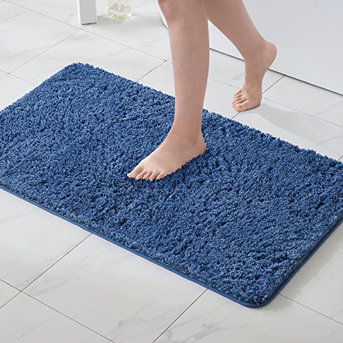 MIULEE 1 Pezzo Tappeto in Microfibra 4 CM Lungo Anti-scivolo Assorbimento dell'acqua Morbido Tappetino da Bagno per Porte d'ingresso Corridoio Doccia Soggiorno 70x120 CM Blu