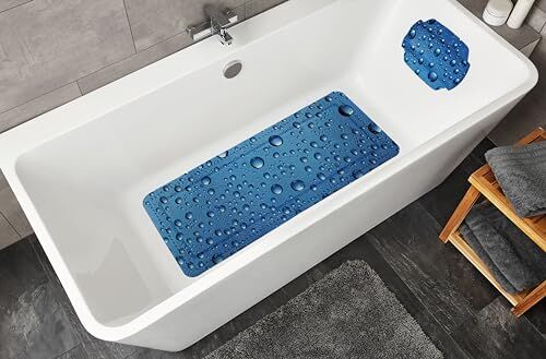 Kleine Wolke , Tappetino per Vasca da Bagno, Blu (Blau)