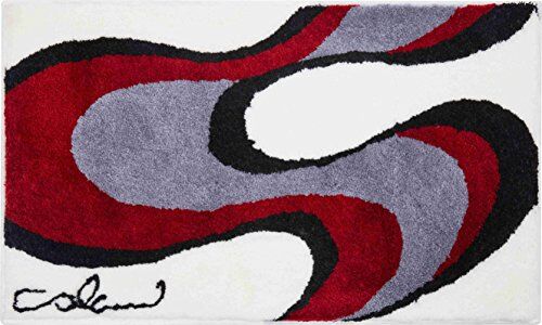 Grund Colani 11 Tappetino Morbido da Bagno, Poliacrilico Ultrasoft, Multicolore (Bianco Rosso), 60 x 100 cm