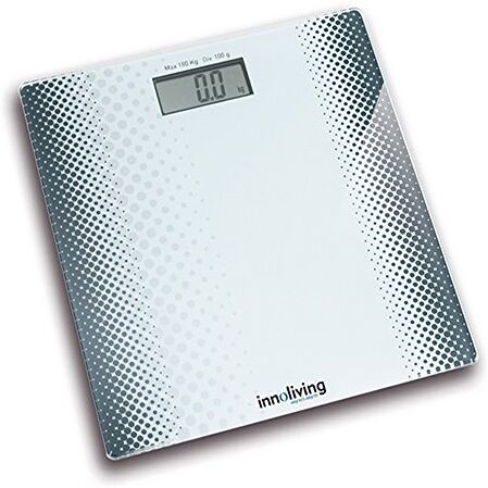 Innoliving INN- Bilancia Pesapersone Digitale Ultrathin con Design Ultraslim, Vetro Temperato, Sensori di Precisione, Capacità 180kg