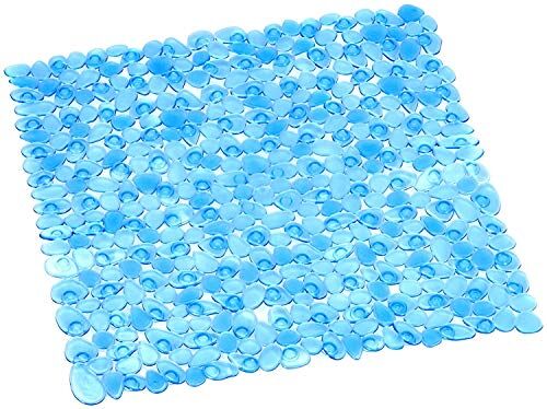 Spirella Riverstone Tappetino Antiscivolo per Doccia, Antibatterico, 55 x 55 cm, con Funzione igienica sanitizzata, Colore: Blu