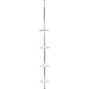 Spirella Mensola Angolare per Doccia Freestanding Perth 235-280 cm Telescopica Alluminio Bianco Senza Foratura 4 Ripiani Spirella Mensola Angolare per Doccia Freestanding Perth 235-280 cm Telescopica Alluminio Bianco Senza Foratura 4 Ripiani