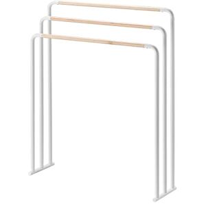 YAMAZAKI PLAIN Bath Towel Hanger, white, Steel/Wood, 70 x 19 x 83 cm YAMAZAKI PLAIN Bath Towel Hanger, white, Steel/Wood, 70 x 19 x 83 cm