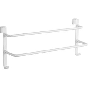 EMKE Portasciugamani doppio, portasciugamani da bagno sopra la porta da appendere con ganci, in acciaio inox con ampio spazio per cucina, WC, hotel, doccia, termosifone, bianco EMKE Portasciugamani doppio, portasciugamani da bagno sopra la porta da appendere con ganci, in acciaio inox con ampio spazio per cucina, WC, hotel, doccia, termosifone, bianco