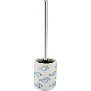 Wenko Porta scopino WC Aquamarin, Ceramica, Beige/Blu, 10 x 40 x 10 cm Wenko Porta scopino WC Aquamarin, Ceramica, Beige/Blu, 10 x 40 x 10 cm