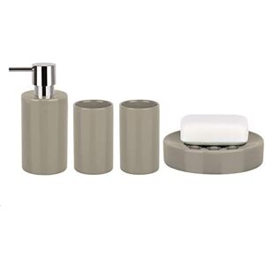 Spirella Bad Accessoires Dispenser per sapone, in ceramica, 4 pezzi, colore: Argento Spirella Bad Accessoires Dispenser per sapone, in ceramica, 4 pezzi, colore: Argento