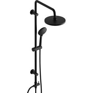 Görbach Colonna Doccia senza Miscelatore rubinetto fori Muro Regolabili, Sistema doccia a pioggia in acciaio inox con asta doccia 92 cm e soffione rotondo in ABSD20 cm, nero Görbach Colonna Doccia senza Miscelatore rubinetto fori Muro Regolabili, Sistema doccia a pioggia in acciaio inox con asta doccia 92 cm e soffione rotondo in ABSD20 cm, nero
