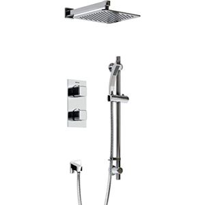 Bristan Set Doccia Completo a Doppio Comando da Incasso, Finitura cromata, Two outlets, One on Bristan Set Doccia Completo a Doppio Comando da Incasso, Finitura cromata, Two outlets, One on