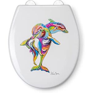 Croydex Hannah McWave Sedile WC, Bianco/Multicolore Croydex Hannah McWave Sedile WC, Bianco/Multicolore