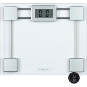 Salter bilancia digitale pesapersone compatta, max 150 kg, funzione step-on, piattaforma in vetro temprato, batterie incluse, vetro temprato, argento/trasparente Salter bilancia digitale pesapersone compatta, max 150 kg, funzione step-on, piattaforma in vetro temprato, batterie incluse, vetro temprato, argento/trasparente