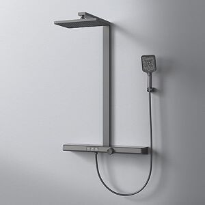 EMKE Sistema doccia con termostato 38 ℃ lucchetti di sicurezza, doccia a pioggia con termostato, doccetta 3 tipi di getto, certificazione KTW, set doccia, nero opaco EMKE Sistema doccia con termostato 38 ℃ lucchetti di sicurezza, doccia a pioggia con termostato, doccetta 3 tipi di getto, certificazione KTW, set doccia, nero opaco