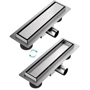 EMKE Canalina per doccia, 30 cm, in acciaio inox, piastrellabile, set completo di scarico per doccia, sifone con antiodore e filtro per capelli, scarico doccia, doppio lato per bagno EMKE Canalina per doccia, 30 cm, in acciaio inox, piastrellabile, set completo di scarico per doccia, sifone con antiodore e filtro per capelli, scarico doccia, doppio lato per bagno