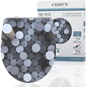 SCHÜTTE Meccanismo rotondo DIPS Soft Close, motivo lucido e sgancio rapido per la pulizia, coperchio Duroplast (carico massimo del sedile del WC 150 kg) SCHÜTTE Meccanismo rotondo DIPS Soft Close, motivo lucido e sgancio rapido per la pulizia, coperchio Duroplast (carico massimo del sedile del WC 150 kg)