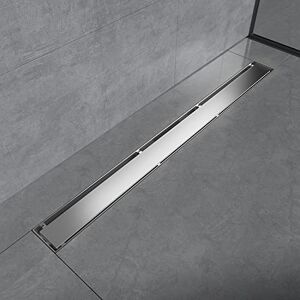 EMKE Canalina per doccia in acciaio inox, 80 cm, sifone con filtro antiodore/filtro per capelli, 2-1, design a fila laterale, scarico doccia per bagno EMKE Canalina per doccia in acciaio inox, 80 cm, sifone con filtro antiodore/filtro per capelli, 2-1, design a fila laterale, scarico doccia per bagno