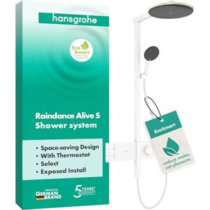 Sistema doccia Hansgrohe Raindance Alive S - Termostato, 300mm, Bianco Opaco Sistema doccia Hansgrohe Raindance Alive S - Termostato, 300mm, Bianco Opaco