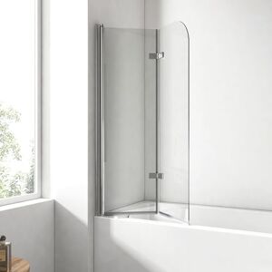 EMKE Pannello doccia per vasca da bagno, 110 x 140 cm, 2 pezzi, pieghevole, per vasca da bagno, divisorio doccia da 6 mm, in vetro di sicurezza EMKE Pannello doccia per vasca da bagno, 110 x 140 cm, 2 pezzi, pieghevole, per vasca da bagno, divisorio doccia da 6 mm, in vetro di sicurezza