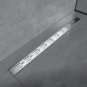 EMKE Canalina per doccia in acciaio inox, 90 cm, sifone con filtro antiodore/filtro per capelli, design a fila laterale, scarico doccia, scarico doccia per bagno EMKE Canalina per doccia in acciaio inox, 90 cm, sifone con filtro antiodore/filtro per capelli, design a fila laterale, scarico doccia, scarico doccia per bagno