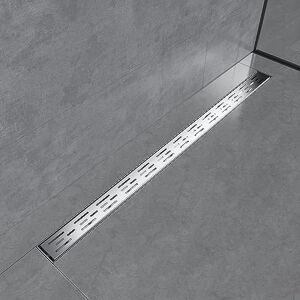 EMKE Canalina per doccia, 110 cm, in acciaio inox, set completo di scarico per doccia, sifone con antiodore e filtro per capelli, scarico per doccia, per bagno EMKE Canalina per doccia, 110 cm, in acciaio inox, set completo di scarico per doccia, sifone con antiodore e filtro per capelli, scarico per doccia, per bagno