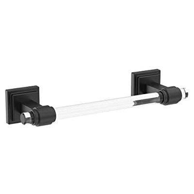 Amerock Glacio Portasciugamani da 203 mm, colore: trasparente/nero opaco Amerock Glacio Portasciugamani da 203 mm, colore: trasparente/nero opaco