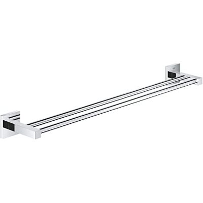 Grohe QUICKFIX Start Cube, Portasciugamani doppio, Installazione a vite, 600mm, Cromo, Grohe QUICKFIX Start Cube, Portasciugamani doppio, Installazione a vite, 600mm, Cromo,