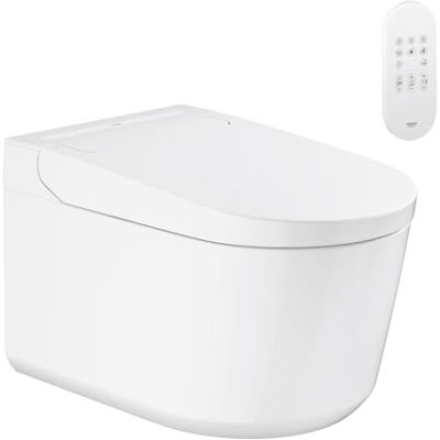 Grohe Sensia Shower toilet WC con funzione bidet integrata, include telecomando con supporto a parete, set di allacciamento idrico per cassetta di sciacquo, Grohe Sensia Shower toilet WC con funzione bidet integrata, include telecomando con supporto a parete, set di allacciamento idrico per cassetta di sciacquo,