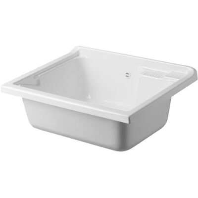 Negrari Vasca ad appoggio in termoformato per Lavatoio, Resistente all'umidità, Kit di scarico incluso, Interno e Esterno, L75 x P60 x H30 cm, Bianco Negrari Vasca ad appoggio in termoformato per Lavatoio, Resistente all'umidità, Kit di scarico incluso, Interno e Esterno, L75 x P60 x H30 cm, Bianco