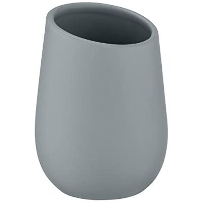 Wenko Bicchiere Porta Denti Badi, Ceramica, Ø 8 x 11 cm, grigio, 8 x 11 x 8 cm Wenko Bicchiere Porta Denti Badi, Ceramica, Ø 8 x 11 cm, grigio, 8 x 11 x 8 cm