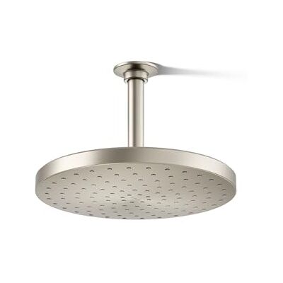 Kohler K- Awaken Soffione a pioggia monofunzione da 25,4 cm, soffione doccia a parete o soffitto, 2,5 GPM, nichel spazzolato vibrante Kohler K- Awaken Soffione a pioggia monofunzione da 25,4 cm, soffione doccia a parete o soffitto, 2,5 GPM, nichel spazzolato vibrante