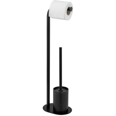 Wenko Set WC MOD. Levante autoportante Elegante scopino e portarotolo Inclusi in Acciaio Inox Nero Opaco Dimensioni 23 x 63 x 17 cm Colore Nero Moderno Wenko Set WC MOD. Levante autoportante Elegante scopino e portarotolo Inclusi in Acciaio Inox Nero Opaco Dimensioni 23 x 63 x 17 cm Colore Nero Moderno