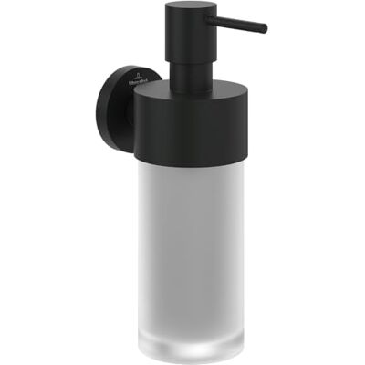 Villeroy & Boch Elements Dispenser di sapone tender, dosatore per sapone da bagno a parete, dispenser per sapone in vetro satinato con supporto in zinco, capacità 230 ml, nero opaco Villeroy & Boch Elements Dispenser di sapone tender, dosatore per sapone da bagno a parete, dispenser per sapone in vetro satinato con supporto in zinco, capacità 230 ml, nero opaco
