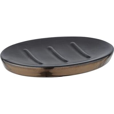 Wenko DIE BESSERE IDEE Brandol-Portasapone per Sapone, Ceramica, Nero, 10 x 1.5 x 12 cm Wenko DIE BESSERE IDEE Brandol-Portasapone per Sapone, Ceramica, Nero, 10 x 1.5 x 12 cm