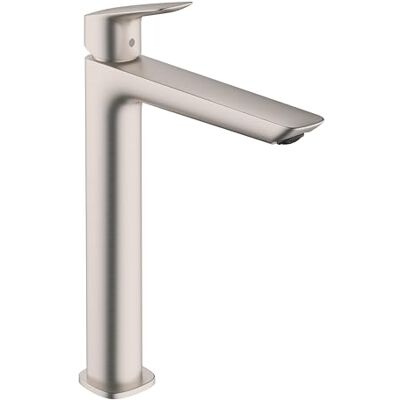 Hansgrohe Logis Fine Modern 1-Handle 1-Hole 12-inch Tall Bathroom Sink Faucet in Brushed Nickel, Hansgrohe Logis Fine Modern 1-Handle 1-Hole 12-inch Tall Bathroom Sink Faucet in Brushed Nickel,
