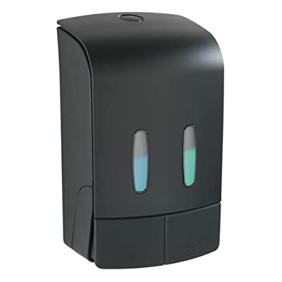 Wenko Dispenser per sapone e disinfettante, a 2 scomparti, colore: nero, dosatore per sapone e disinfettante, capacità per ogni camera: 480 ml, 0,96 l Wenko Dispenser per sapone e disinfettante, a 2 scomparti, colore: nero, dosatore per sapone e disinfettante, capacità per ogni camera: 480 ml, 0,96 l