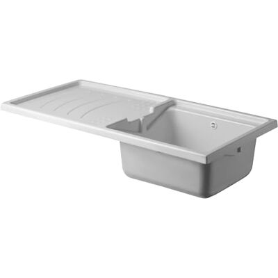Negrari Vasca Coprilavatrice ad appoggio in termofarmato per Lavatoio, Resistente all'umidità, Kit di scarico incluso, Interno e Esterno, L124 x P60 x H30 cm, Bianco Negrari Vasca Coprilavatrice ad appoggio in termofarmato per Lavatoio, Resistente all'umidità, Kit di scarico incluso, Interno e Esterno, L124 x P60 x H30 cm, Bianco