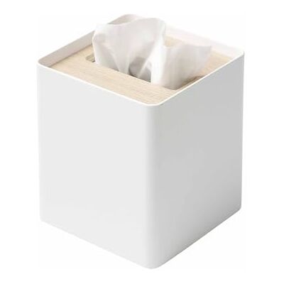 YAMAZAKI 5180 RIN Tissue Case Square, white, Steel/Wood, 13 x 13 x 15.5 cm YAMAZAKI 5180 RIN Tissue Case Square, white, Steel/Wood, 13 x 13 x 15.5 cm