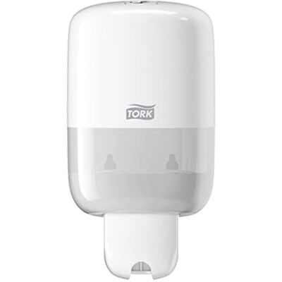 Tork 561000 Dispenser Mini per sapone liquido, sistema S2 per sapone liquido 475 ml, Elevation Design, 20,6 cm x 11,2 cm x 11,4 cm (altez. x largh. x profon.), colore bianco Tork 561000 Dispenser Mini per sapone liquido, sistema S2 per sapone liquido 475 ml, Elevation Design, 20,6 cm x 11,2 cm x 11,4 cm (altez. x largh. x profon.), colore bianco