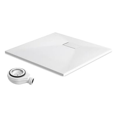EMKE Piatto doccia con sifone 90 x 90 cm antiscivolo SMC piatto doccia piatto altezza 2,6 cm piatti doccia con copertura ritagliabile e scarico 90 mm bianco EMKE Piatto doccia con sifone 90 x 90 cm antiscivolo SMC piatto doccia piatto altezza 2,6 cm piatti doccia con copertura ritagliabile e scarico 90 mm bianco