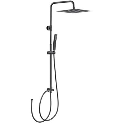 Auralum Colonna Doccia senza Miscelatore, Colonna Doccia Acciaio Inox con Saliscendi Doccia Altezza Regolabile 72-110cm, Asta Doccia con Soffione e Doccetta, Doccia Soffione con Doccetta Nero 25x25cm Auralum Colonna Doccia senza Miscelatore, Colonna Doccia Acciaio Inox con Saliscendi Doccia Altezza Regolabile 72-110cm, Asta Doccia con Soffione e Doccetta, Doccia Soffione con Doccetta Nero 25x25cm