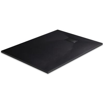 EMKE Piatto doccia 120 x 90 cm, superficie antiscivolo, piatto doccia SMC, effetto pietra, 90 mm, piatto doccia angolare, colore nero EMKE Piatto doccia 120 x 90 cm, superficie antiscivolo, piatto doccia SMC, effetto pietra, 90 mm, piatto doccia angolare, colore nero