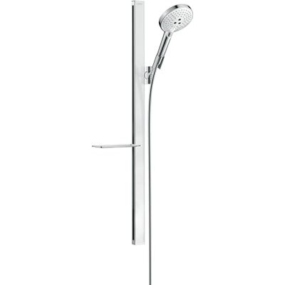 Hansgrohe Raindance Select S Set doccia 120 3 getti con asta doccia 90 cm e portasapone, bianco/cromo, Hansgrohe Raindance Select S Set doccia 120 3 getti con asta doccia 90 cm e portasapone, bianco/cromo,