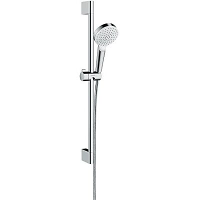 Hansgrohe Crometta Set doccia 1 getto EcoSmart 9 l/min con asta doccia 65 cm, bianco/cromo, Hansgrohe Crometta Set doccia 1 getto EcoSmart 9 l/min con asta doccia 65 cm, bianco/cromo,