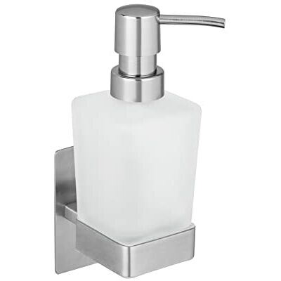 Wenko Turbo-Loc Genova Matte 200 ml Liquido Fissaggio Senza Foratura, Porta Acciaio Inox, Dispenser Sapone in Vetro Satinizzato, (L x A x P): 6,2 x 19,7 x 9 cm, 6,2 x 19,7 x 9 cm Wenko Turbo-Loc Genova Matte 200 ml Liquido Fissaggio Senza Foratura, Porta Acciaio Inox, Dispenser Sapone in Vetro Satinizzato, (L x A x P): 6,2 x 19,7 x 9 cm, 6,2 x 19,7 x 9 cm