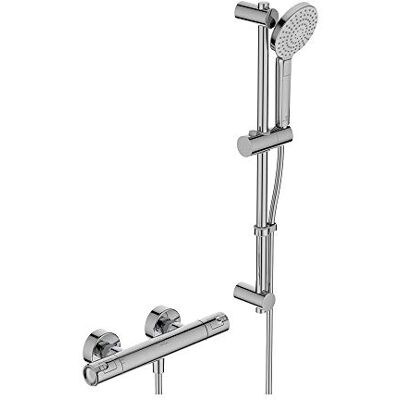 Ideal Standard Ceratherm T50, Kit doccia con miscelatore termostatico, Set saliscendi doccia, Cromato Ideal Standard Ceratherm T50, Kit doccia con miscelatore termostatico, Set saliscendi doccia, Cromato