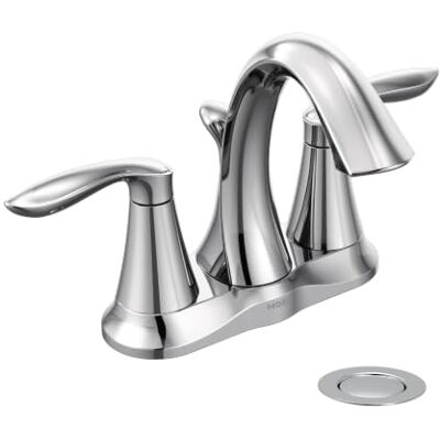 Moen EVA two-handle Centerset lavabo con sifone, scarico, cromo Moen EVA two-handle Centerset lavabo con sifone, scarico, cromo