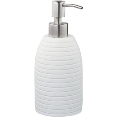 Relaxdays Dispenser di Sapone Manuale, 300ml, Portasapone Ricaricabile, Accessorio Bagno & Cucina, Poliresina, Bianco Relaxdays Dispenser di Sapone Manuale, 300ml, Portasapone Ricaricabile, Accessorio Bagno & Cucina, Poliresina, Bianco